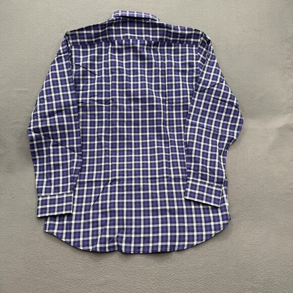 Tailorbyrd Collection Shirt Mens Large Purple Plaid 100% Cotton Button Up - Picture 2 of 11